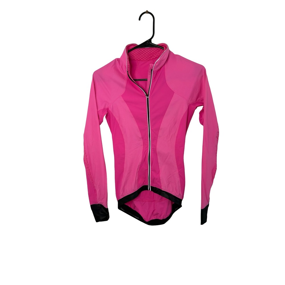 Lululemon Womens Pink Cycling Jacket Full Zip Reflective Long Sleeve Bike Top